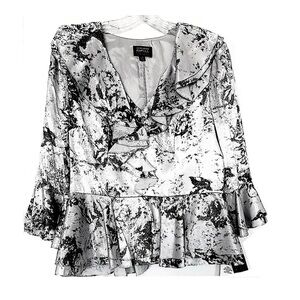 Adrianna Papell Silver and Gray Women's Blouse